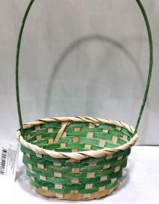 Корзина плетеная (бамбук),D20 Н9 НН34 см,цвет мятный